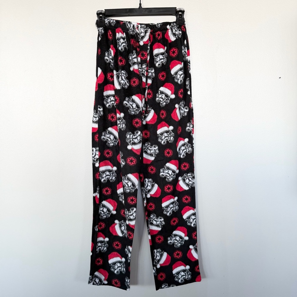 Star Wars Small Men Christmas Stormtrooper Santa Hat Fleece Lounge Pajama Pants - Picture 1 of 6